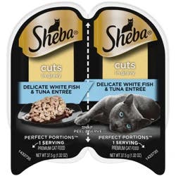 Sheba Cuts in Gravy Premium Delicate White Fish & Tune Entree Cat Food 2 - 37.5 g Portions