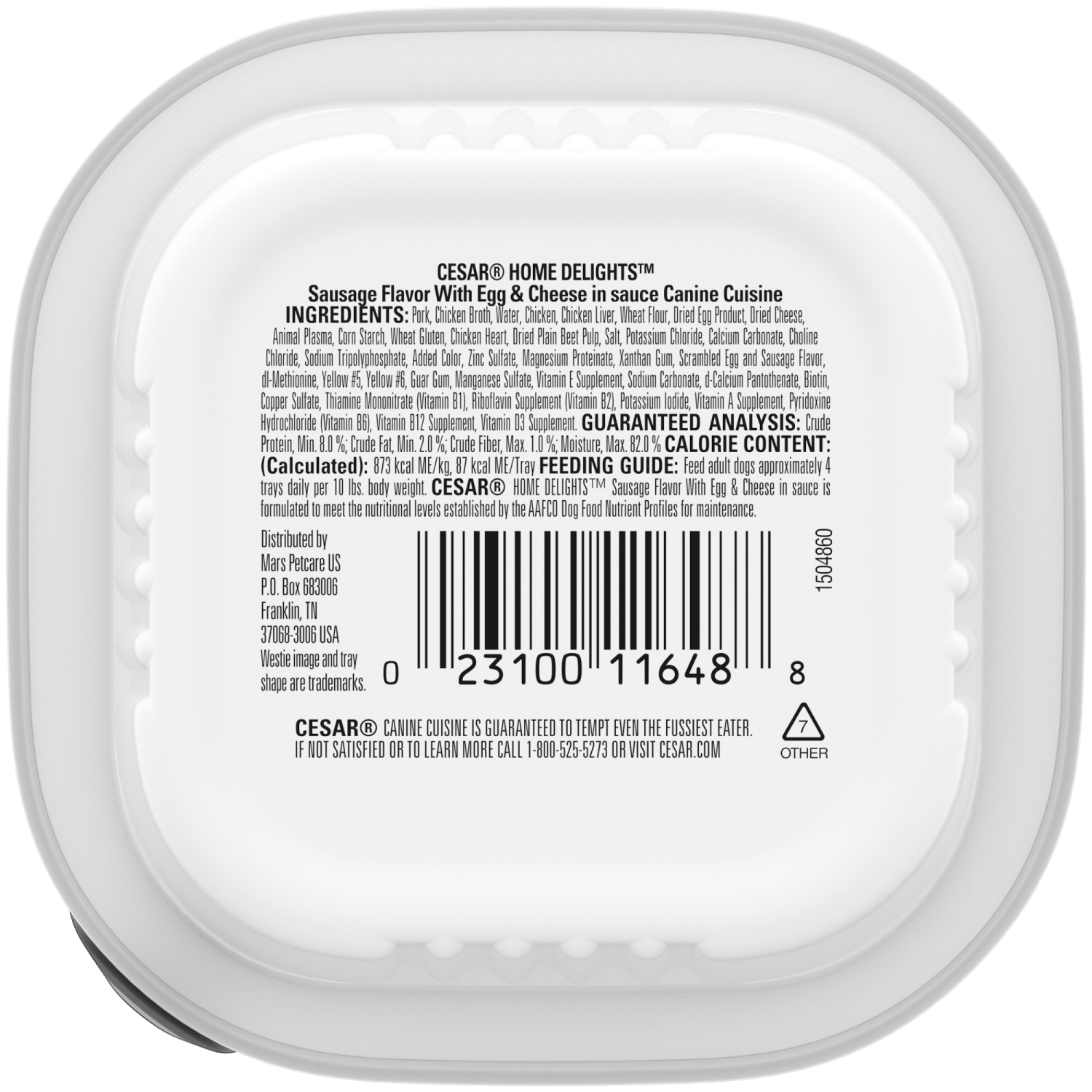 slide 6 of 8, CESAR HOME DELIGHTS Adult Soft Wet Dog Food Sausage Flavor with Egg and Cheese in Gravy, (24) 3.5 oz. Easy Peel Trays, 3.5 oz