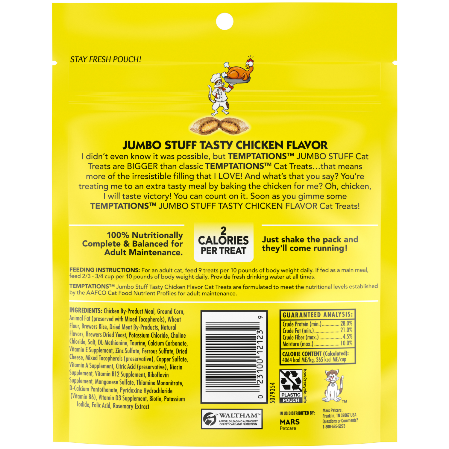 slide 5 of 7, Temptations Jumbo Stuff Mega Treats for Cats Mega 5.29 oz, 5.29 oz