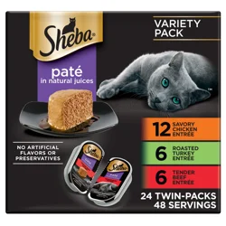 Sheba Perfect Portions Pate in Natural Juices Assorted Cat Food Variety Pack 48 - 37.5 g Packs