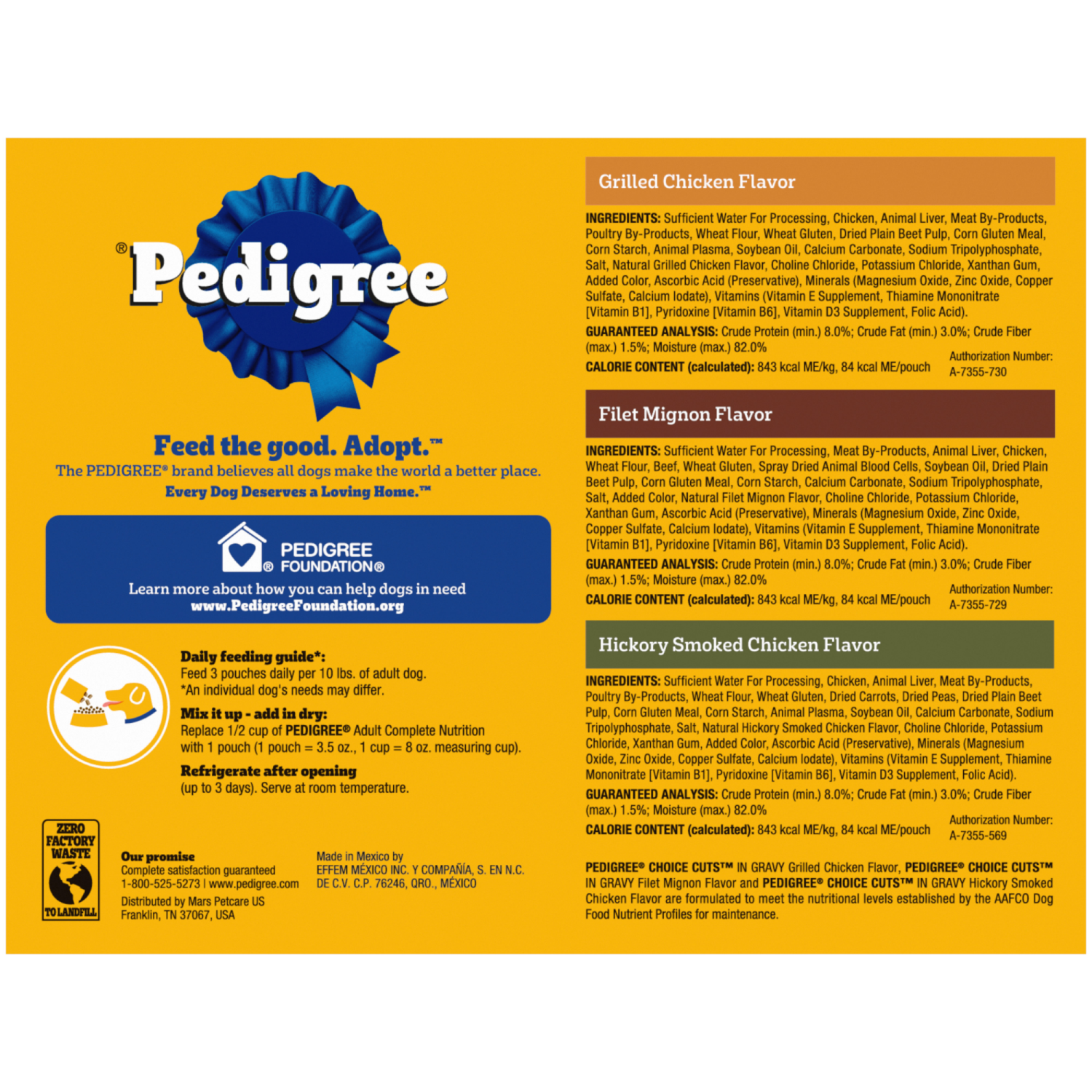 slide 4 of 5, Pedigree Choice Cuts in Gravy Grilled Chicken Flavor/Filet Mignon Flavor/Hickory Smoked Chicken Flavor Food for Dogs Variety Pack 18 - 3.5 oz Pouches, 18 ct