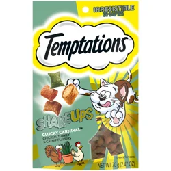 Temptations ShakeUps Clucky Carnival Chicken, Turkey & Catnip Flavors Treats for Cats 2.47 oz