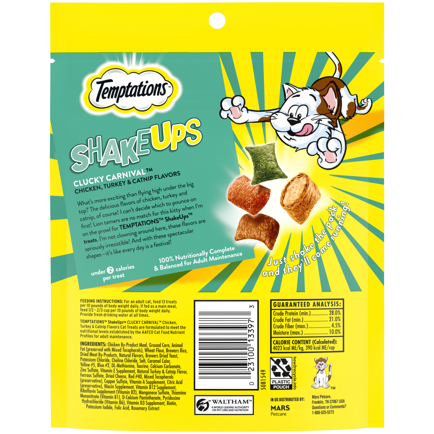 slide 6 of 8, Temptations ShakeUps Mega Clucky Carnival Treats for Cats Mega 5.29 oz, 5.29 oz