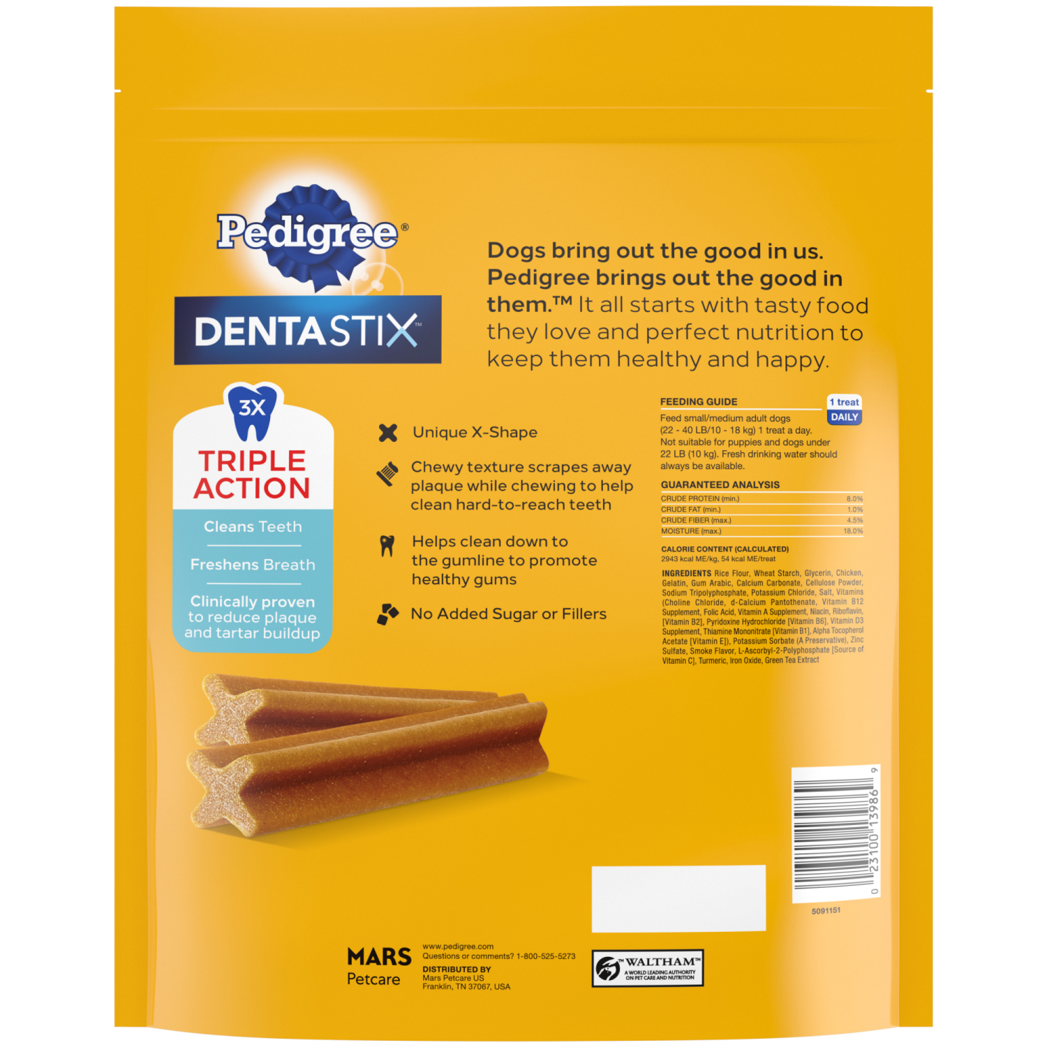 slide 6 of 8, Dentastix Small/Medium 22 - 40 Lb (10 - 18 kg) Original with Real Chicken Dog Treats Value Pack 45 ea, 45 ct
