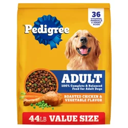 Pedigree Adult Roasted Chicken & Vegetable Flavor Food for Dogs Value Size 44 lb