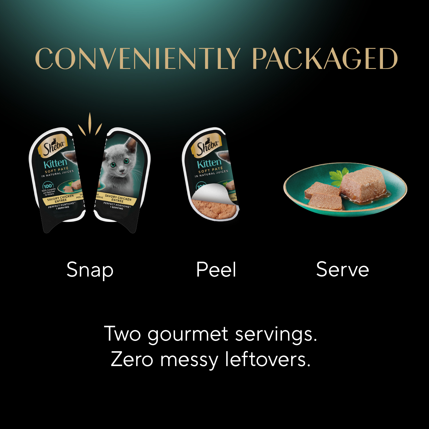 slide 4 of 7, Sheba Perfect Portions Soft Pate Premium Savory Chicken Entree/Delicate Salmon Entree Kitten Food Variety Pack Pack 24 ea, 24 ct