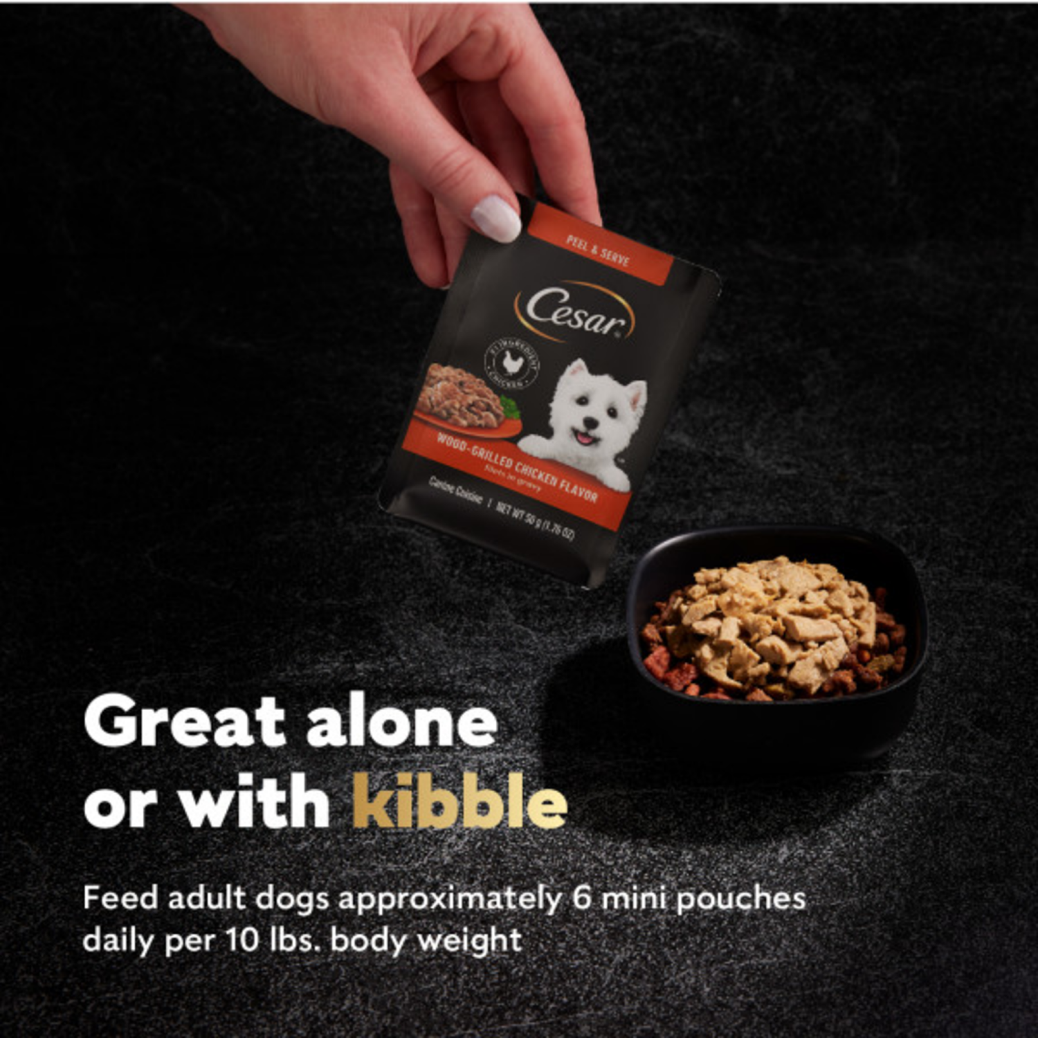 slide 8 of 8, Cesar Filets in Gravy Wood-Grilled Chicken Flavor Canine Cuisine 1.76 oz, 1.76 oz