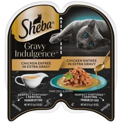 Sheba Gravy Indulgence Premium Chicken Entree in Extra Gravy Cat Food 2 - 1.32 oz Packs