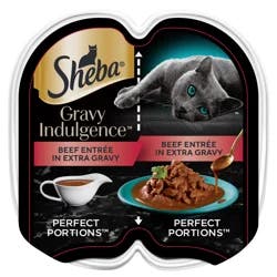 Sheba Perfect Portions Premium Beef Entree in Extra Gravy Cat Food 2 - 1.32 oz Packs