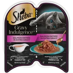 Sheba Gravy Indulgence Premium Salmon Entree in Extra Gravy Cat Food 2 - 1.32 oz Packs