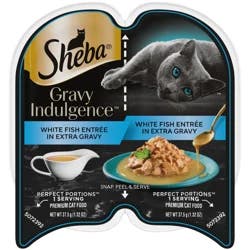 Sheba Gravy Indulgence Premium White Fish Entree in Extra Gravy Cat Food 2 - 1.32 oz Packs