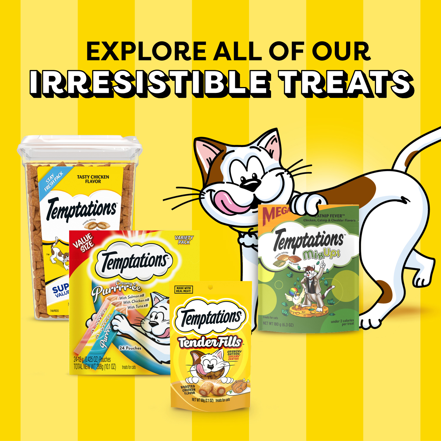 slide 5 of 8, Temptations Classic Tasty Chicken Cat Treats, 1oz Pouch, 1 oz