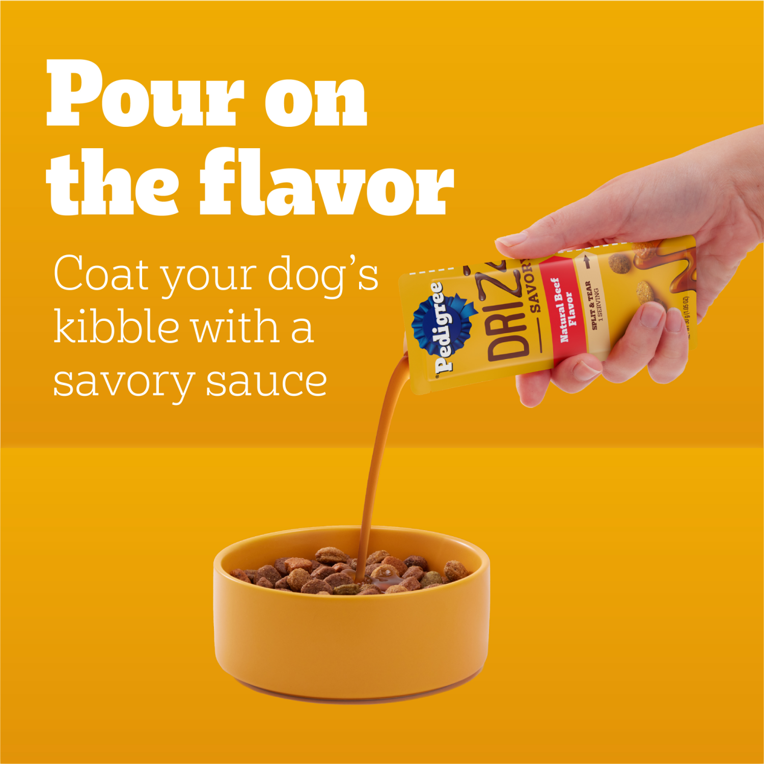 slide 4 of 8, Pedigree Drizzlers Chicken & Beef Dog Food Toppers, 8 ct, 16/1.05 oz servings, 8 ct, 16/1.05 oz