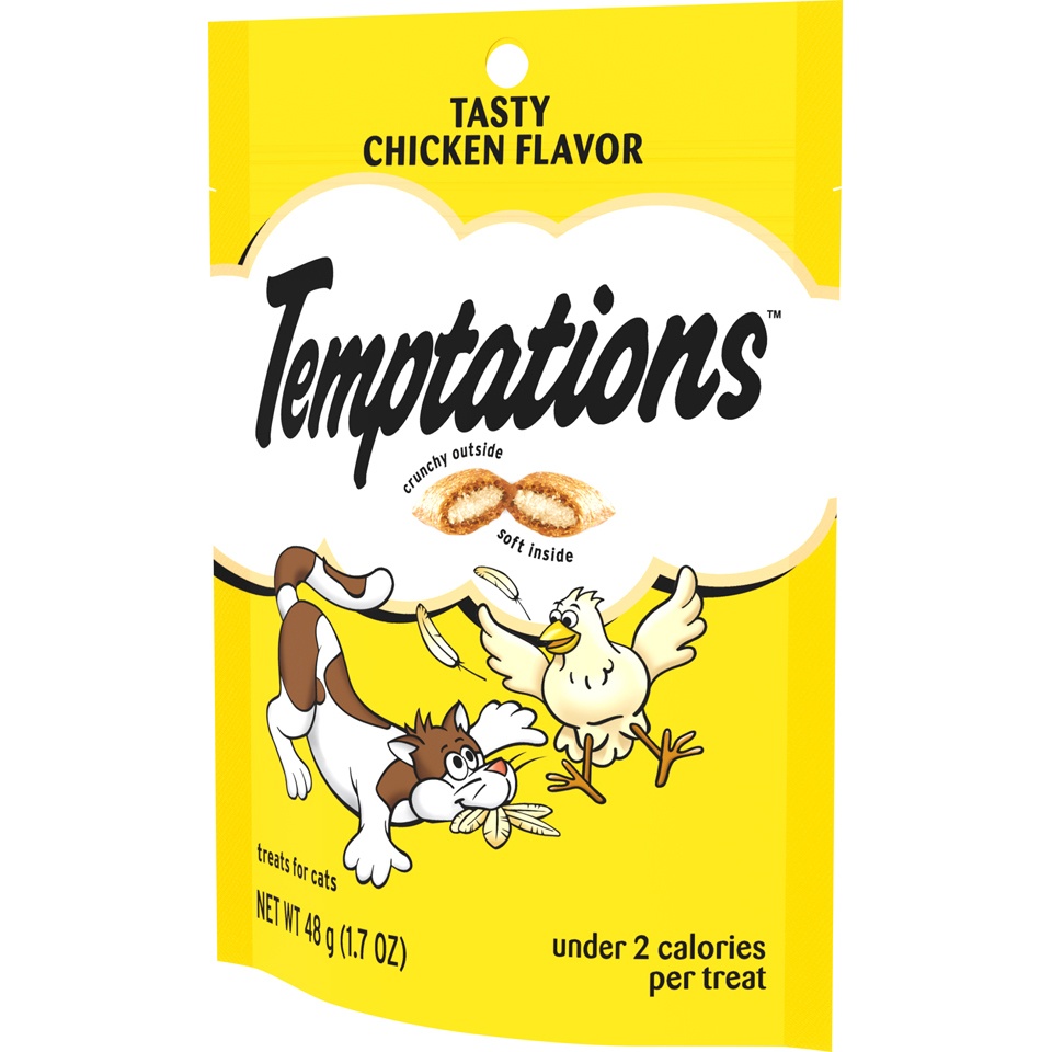 slide 3 of 9, Temptations Classic Treats For Cats Tasty Chicken Flavor, 1.7 oz