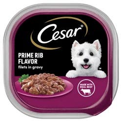 Cesar Filets in Gravy Prime Rib Flavor Canine Cuisine 3.5 oz