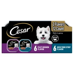 Cesar Filet Mignon Flavor/New York Strip Flavor Canine Cuisine 12 - 3.5 oz ea