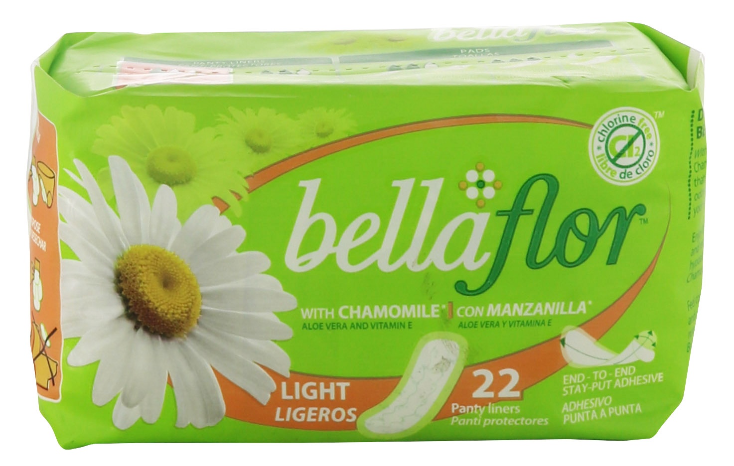 slide 1 of 1, Bella Flor Panty Liners 22 ea, 22 ct