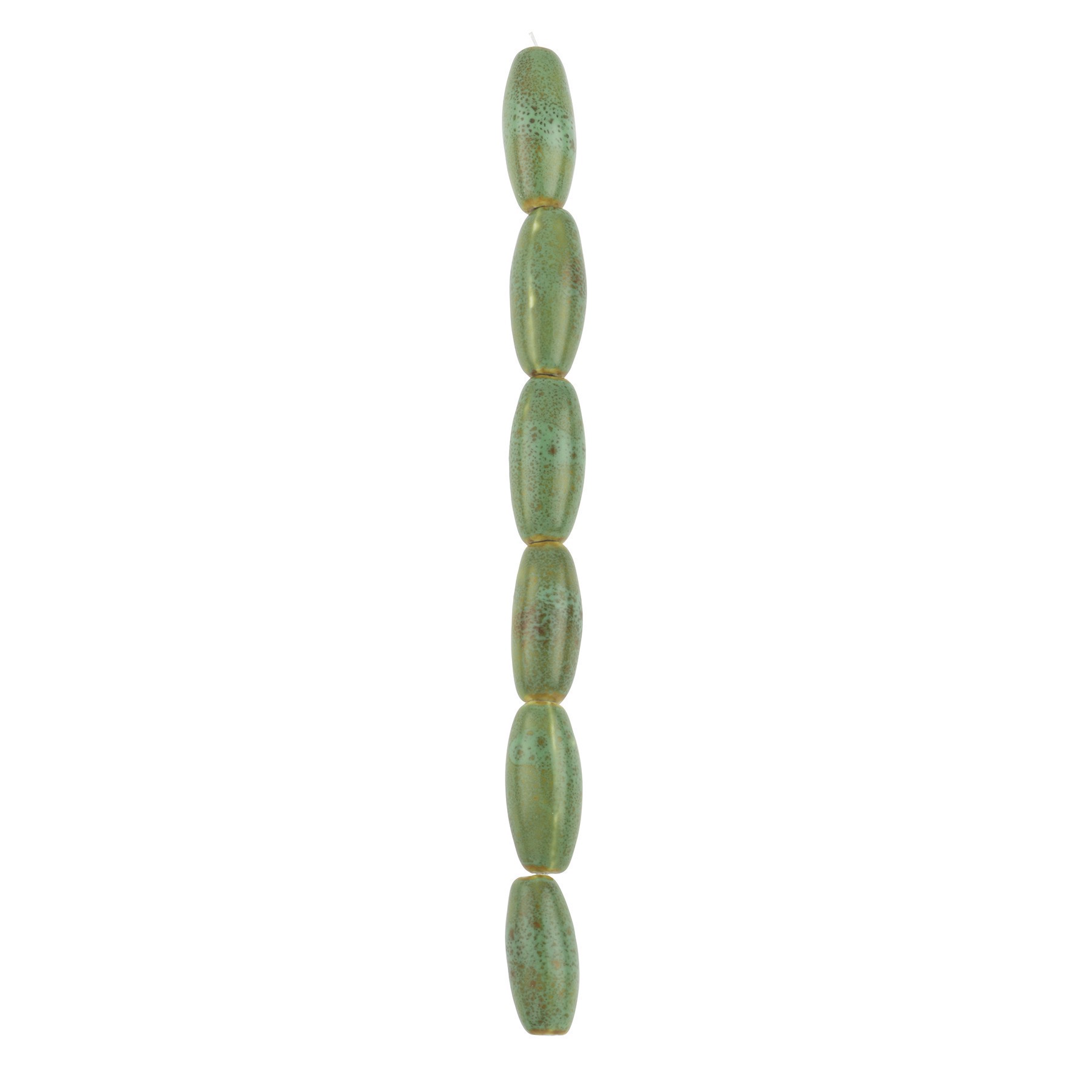 slide 2 of 3, Green Ceramic Oval Beads, 29.5mm By Bead Landing, 29.5mm