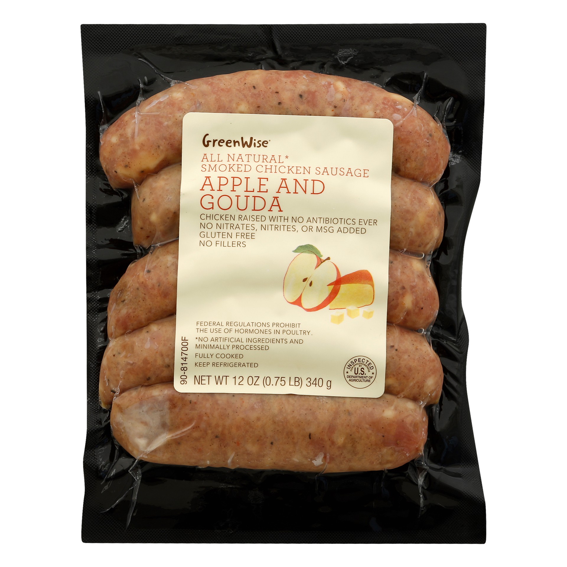 slide 1 of 1, Publix Premium Greenwise Apple And Gouda Smoked Chicken Sausage, 5 ct