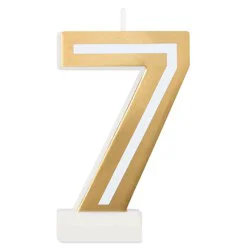 American Greetings Gold Birthday Number Candle - Number 7