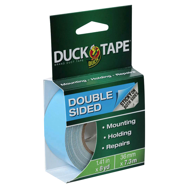 slide 1 of 5, Duck Double Sided Duck Tape Brand Duct Tape - White, 1.41 in. x 8 yd, 1 ct