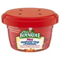 Chef Boyardee Mini Spaghetti Rings and Meatballs in Tomato Sauce, Microwavable Meal, 7.5 oz. Bowl