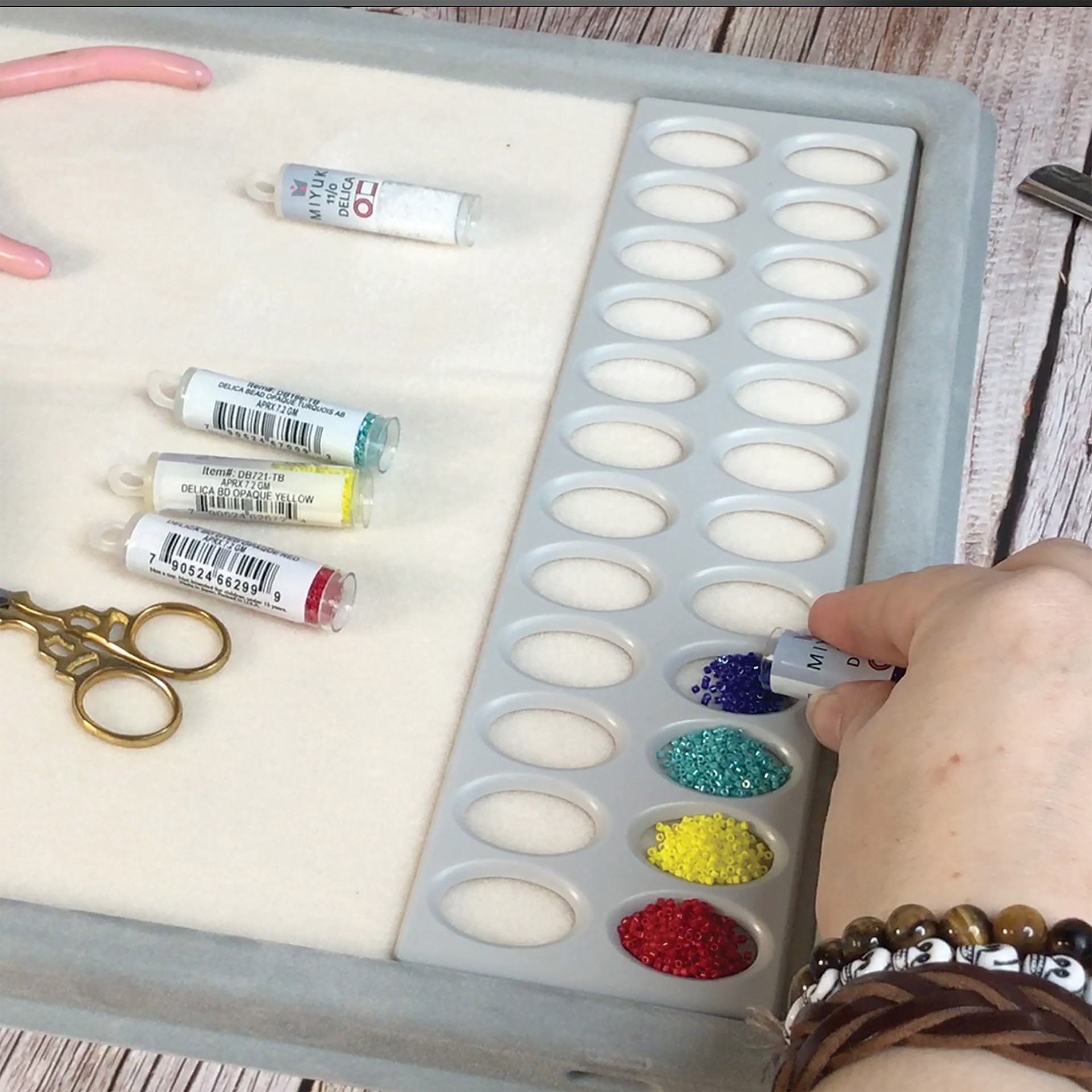 slide 3 of 7, The Beadsmith Basic Elements 24-Hole Seed Bead Sorters, 2ct., 2 ct