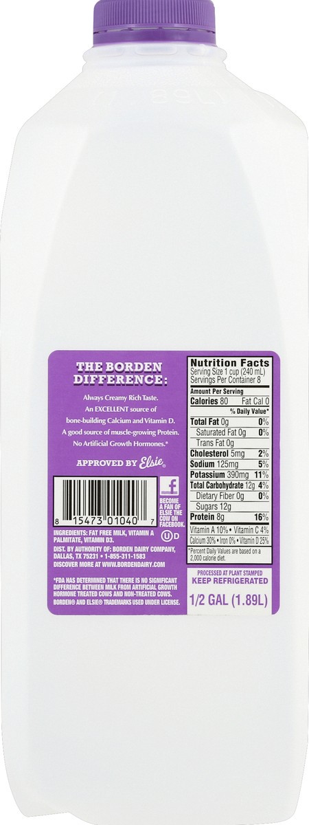 slide 6 of 6, Borden Milk 0.5 gl, 1/2 gal