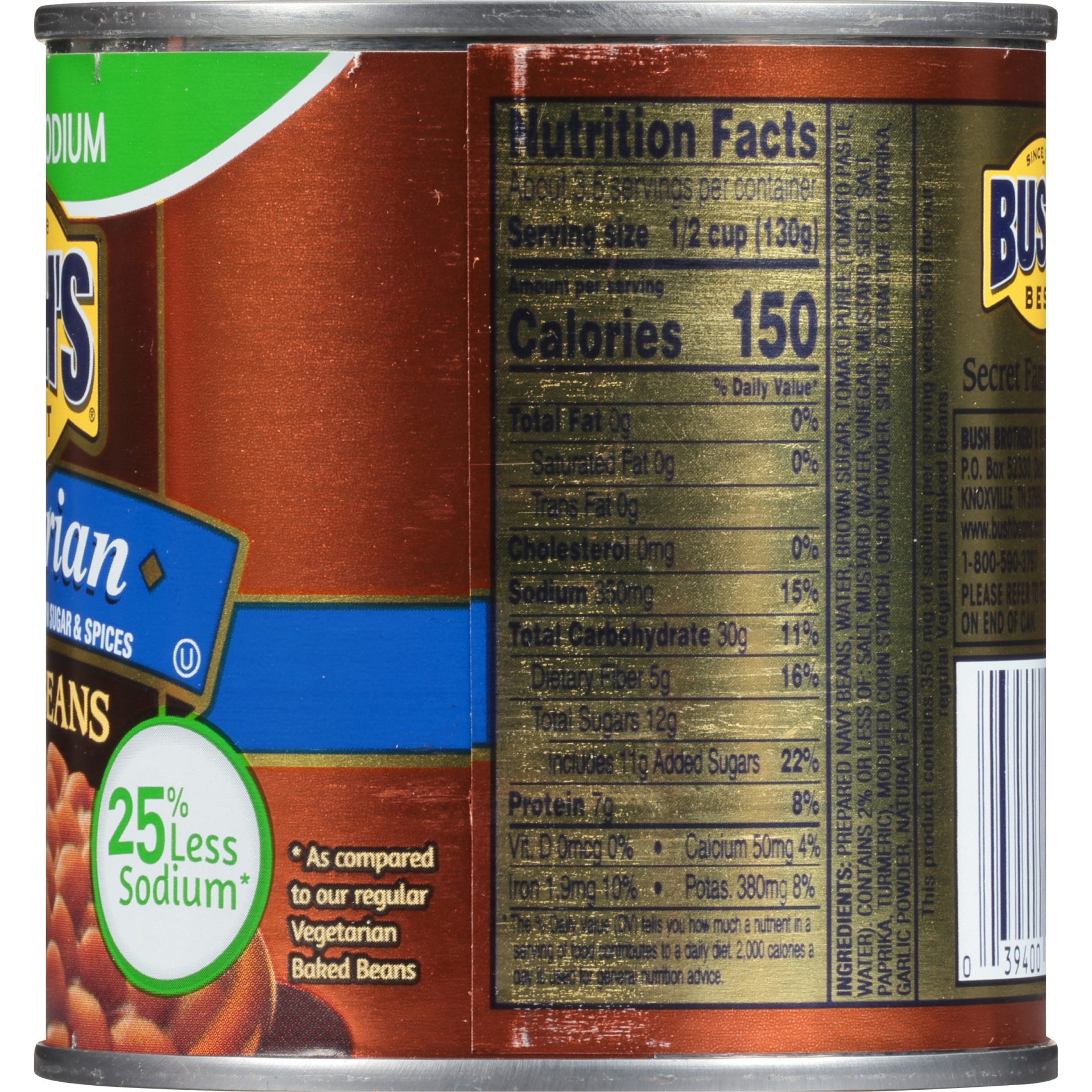 slide 3 of 6, Bush's Best Reduced Sodium Vegetarian Baked Beans, 16 oz