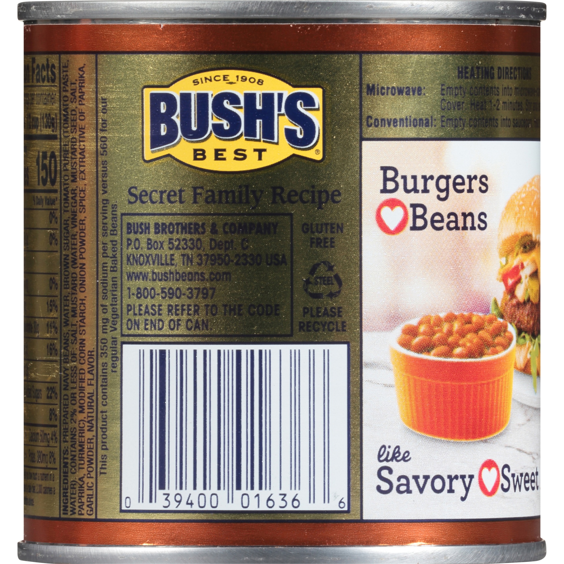 slide 4 of 6, Bush's Best Reduced Sodium Vegetarian Baked Beans, 16 oz