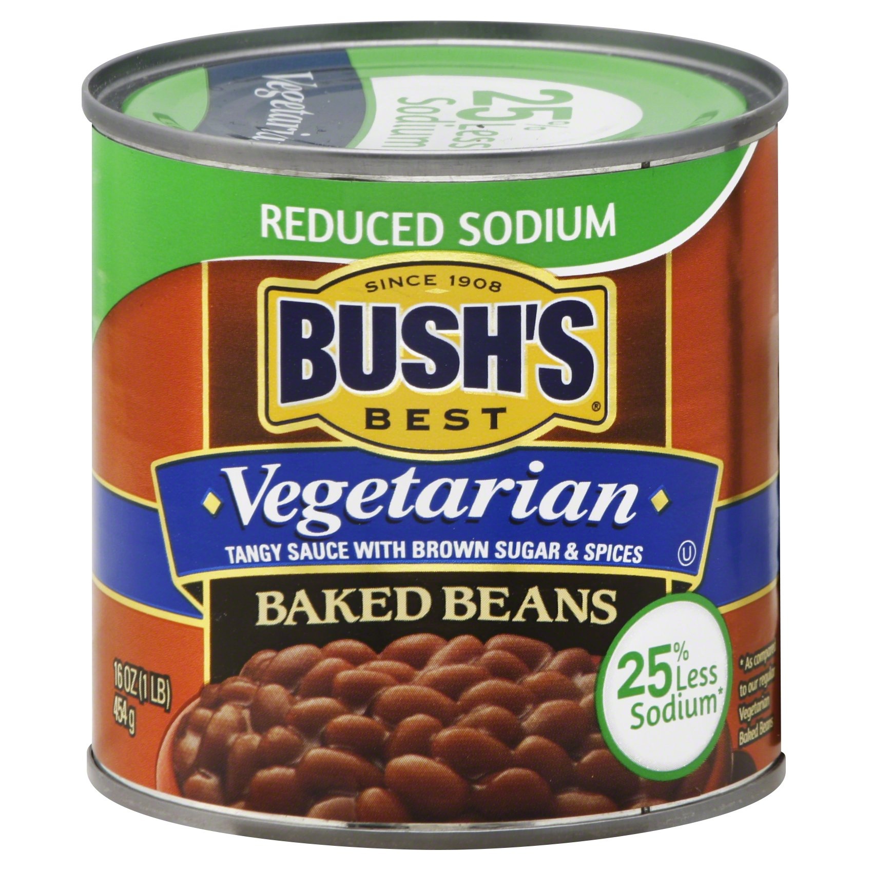 slide 1 of 6, Bush's Best Reduced Sodium Vegetarian Baked Beans, 16 oz