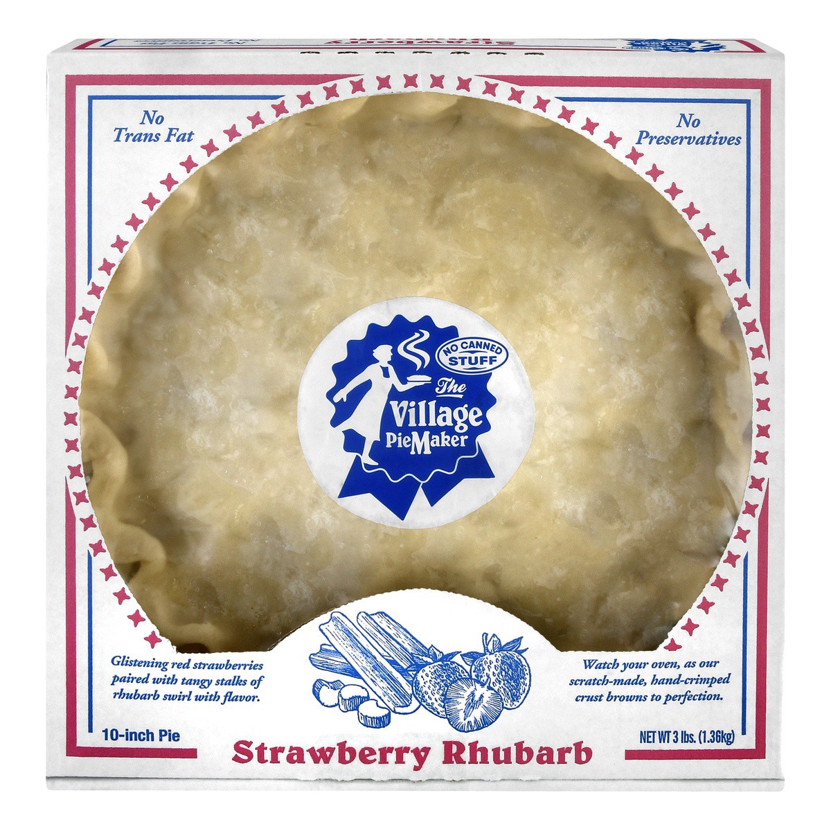 slide 1 of 9, The Village PieMaker Village PieMaker Strawberry-Rhubarb Pie, 3 lb