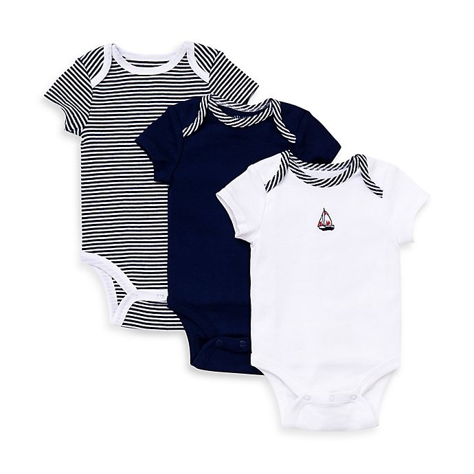 slide 1 of 1, Little Me Newborn Sailboats Bodysuit, 3 ct