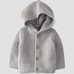 Little Planet by carter's Baby Organic Cotton Hooded Sweater - Gray Newborn