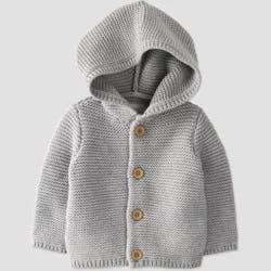 Little Planet by carter's Baby Organic Cotton Hooded Sweater - Gray Newborn