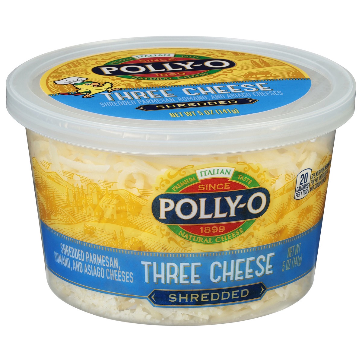 slide 2 of 9, Polly-O Three Cheese Shredded Cheese 5 oz, 5 oz