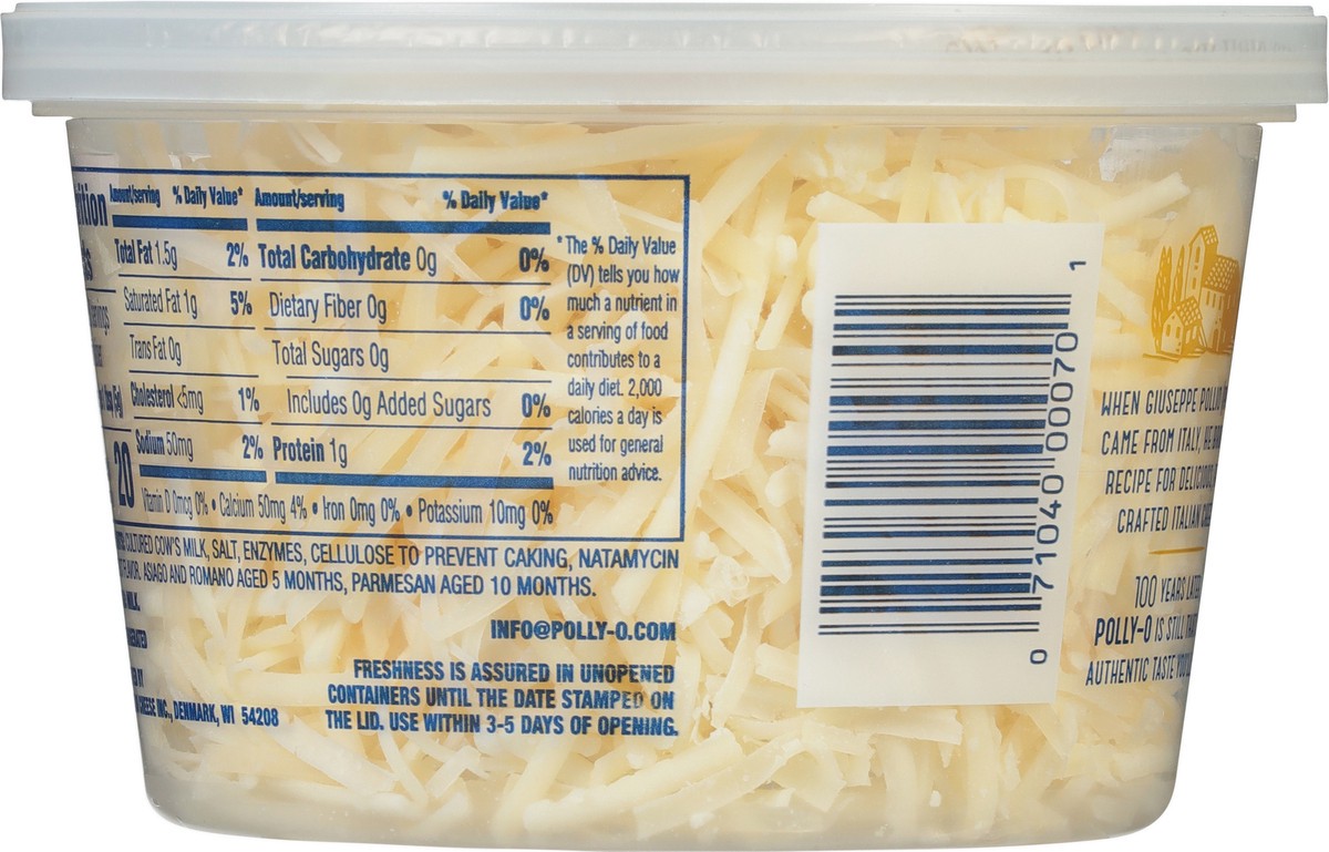 slide 7 of 9, Polly-O Three Cheese Shredded Cheese 5 oz, 5 oz