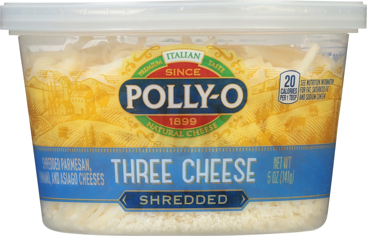 slide 3 of 9, Polly-O Three Cheese Shredded Cheese 5 oz, 5 oz