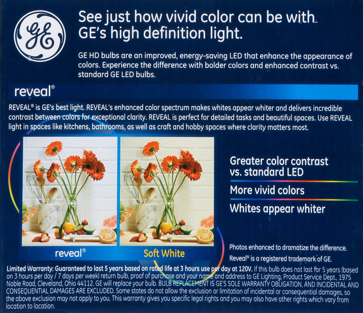 slide 4 of 9, GE Reveal 11 Watts HD+ LED Light Bulbs 2 ea, 2 ct