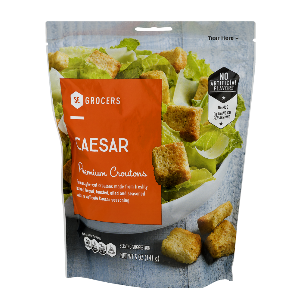slide 1 of 1, SE Grocers Ceasar Croutons, 5 oz