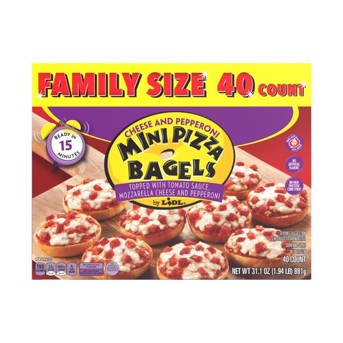 slide 1 of 1, frozen mini pizza bagels, family size, 31.1 oz