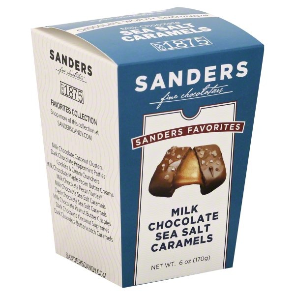 slide 1 of 1, Sanders Sea Salt Milk Chocolate Caramels, 6 oz