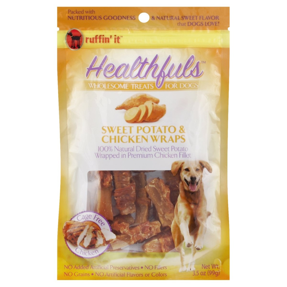 slide 1 of 1, Ruffin' It Healthfuls Sweet Potato & Chicken Wraps Dog Treats , 3.5 oz