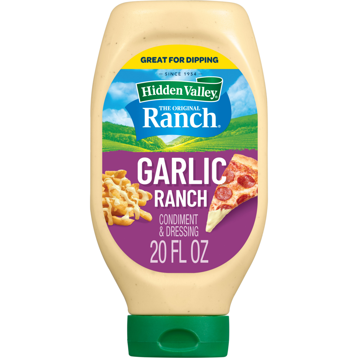slide 1 of 29, Hidden Valley Garlic Ranch Dipping Sauce Topping and Dressing, 20 fl oz