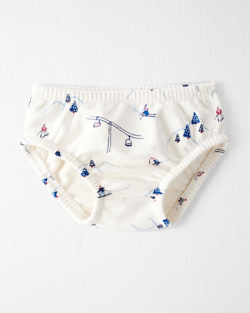 slide 5 of 5, Littleplanet Baby Girl French Terry Dress Made with Organic Cotton in Snowy Slopes Print Snowy Slopes NB, 1 ct