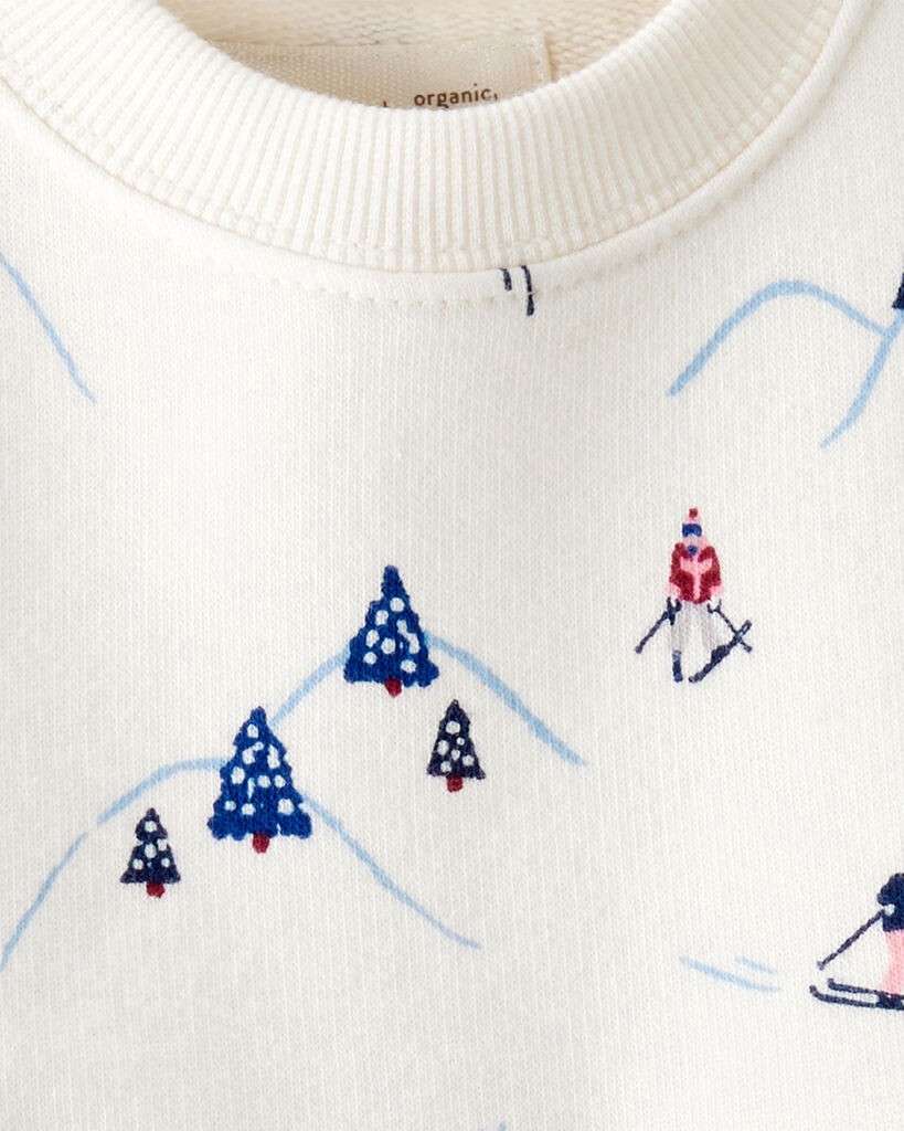 slide 2 of 5, Littleplanet Baby Girl French Terry Dress Made with Organic Cotton in Snowy Slopes Print Snowy Slopes NB, 1 ct