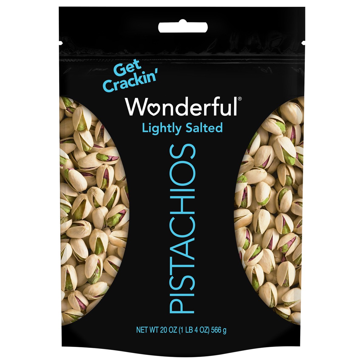 slide 1 of 3, Wonderful Pistachios, In Shell Roasted & Lightly Salted Pistachios, 20 Ounce Bag, 225 gram