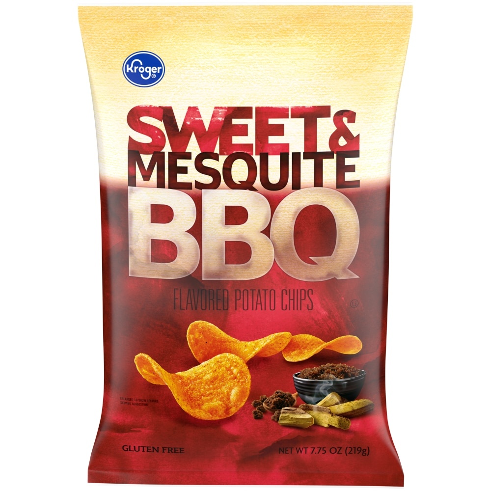 slide 1 of 1, Kroger Sweet & Mesquite Bbq Potato Chips, 7.75 oz