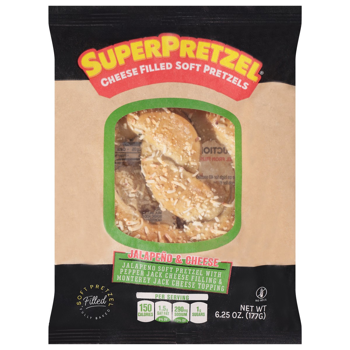 slide 1 of 14, SuperPretzel Jalapeno & Cheese Pretzels 6.25 oz, 6.25 oz