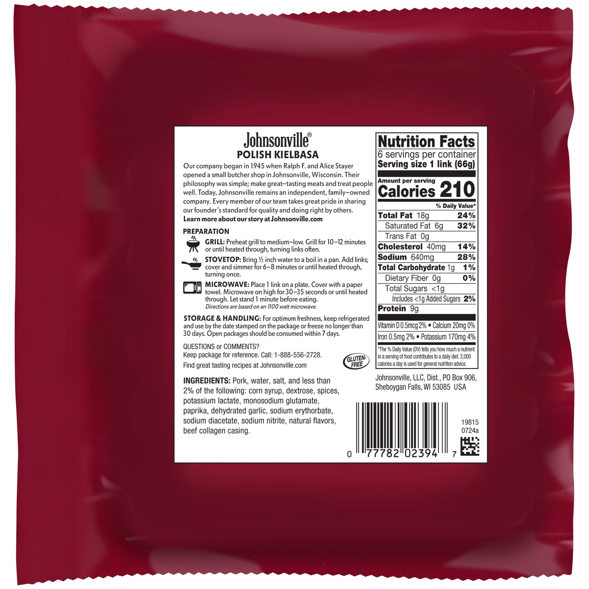 slide 6 of 10, Johnsonville Polish Kielbasa Smoked Sausage, 6 Count, 14 oz, 14 oz